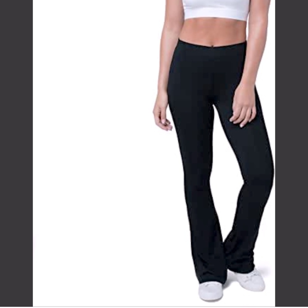 Pact stretch yoga  pants - mid rise and flared legs - large